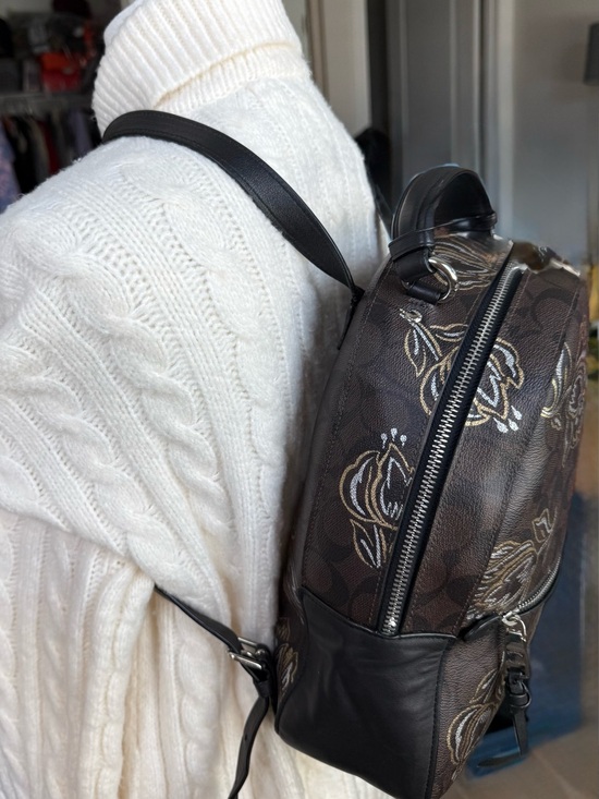 COACH JORDYN BACKPACK IN SIGNATURE CANVAS WITH TULIP PRINT (COACH F76779) main image 4